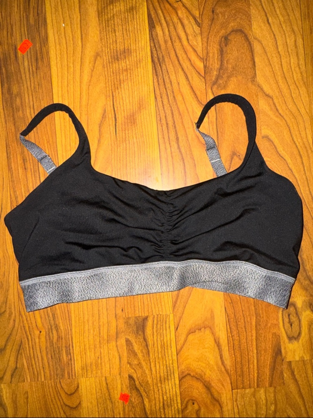 Women’s Black Sports Bralette with Silver Trim